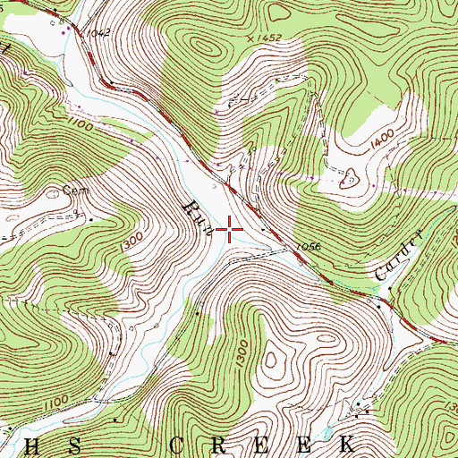 Topographic Map of Carder Run, WV