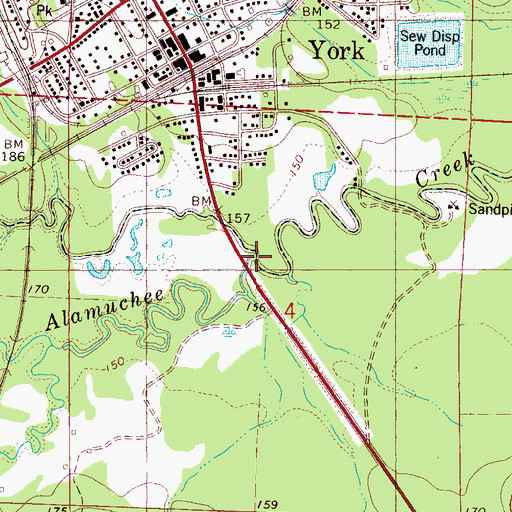 Topographic Map of Toomsuba Creek, AL