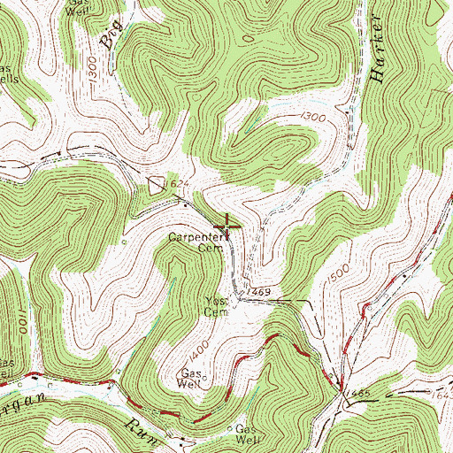 Topographic Map of Carpenter Cemetery, WV