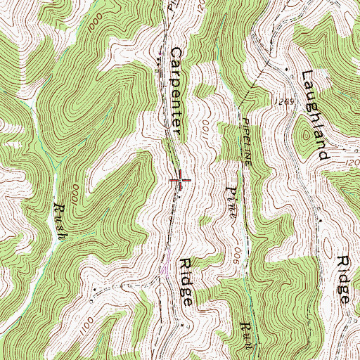 Topographic Map of Carpenter Ridge, WV