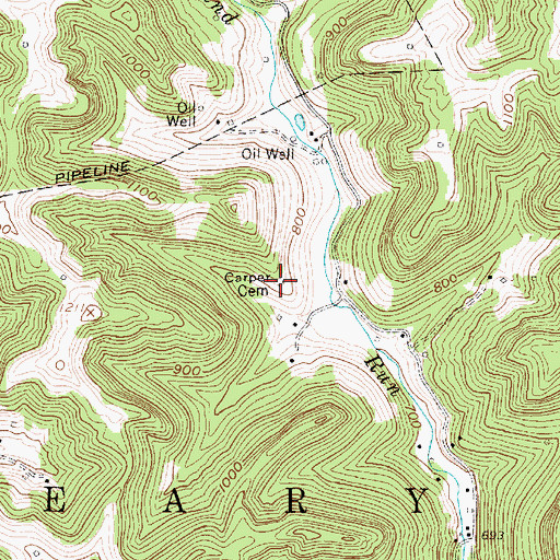 Topographic Map of Carper Cemetery, WV
