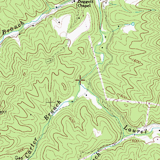 Topographic Map of Carter Branch, WV