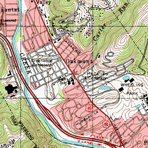 Topographic Map of Carter Run, WV