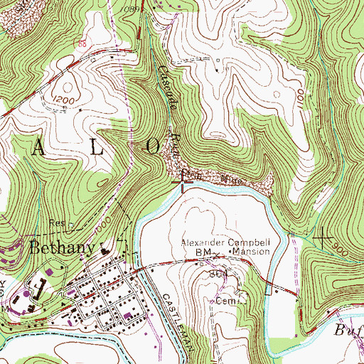 Topographic Map of Cascade Run, WV