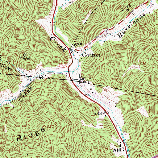Topographic Map of Casey Cemetery, WV
