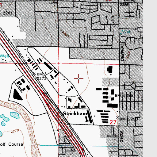 Topographic Map of Freeway Airport (historical), AZ