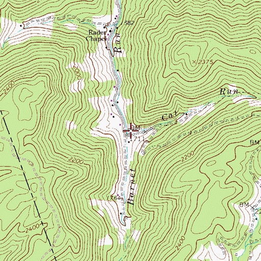 Topographic Map of Cat Run, WV
