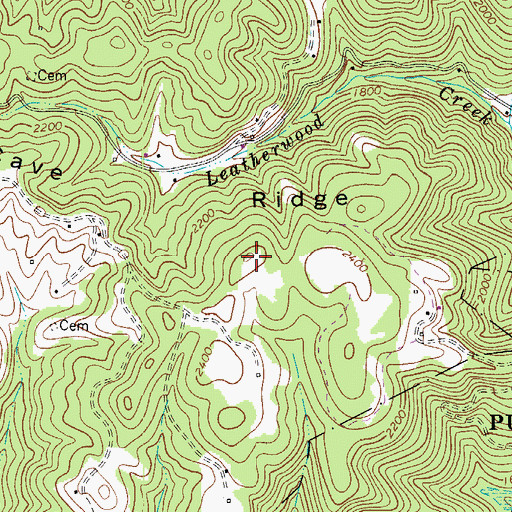 Topographic Map of Cave Ridge, WV