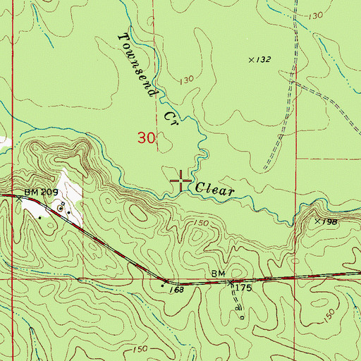 Topographic Map of Townsend Creek, AL
