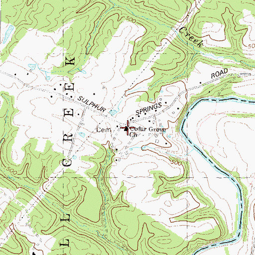 Topographic Map of Cedar Grove Church, WV
