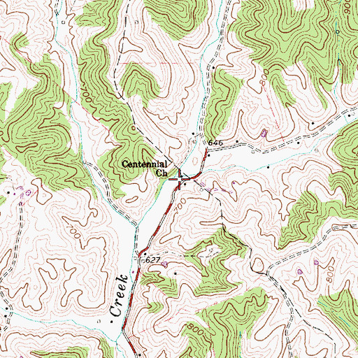 Topographic Map of Centennial Church, WV