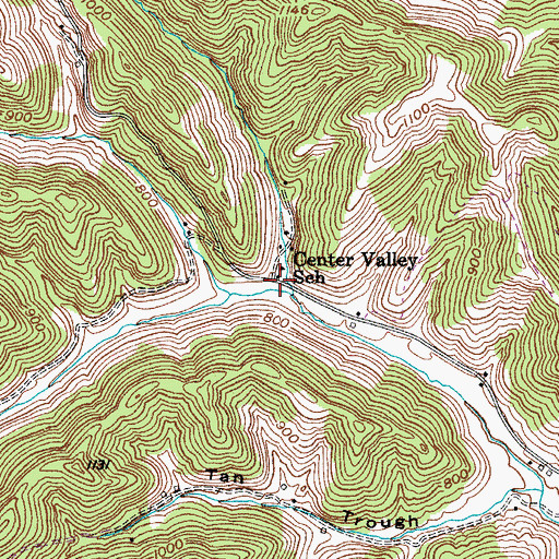Topographic Map of Center Valley School (historical), WV