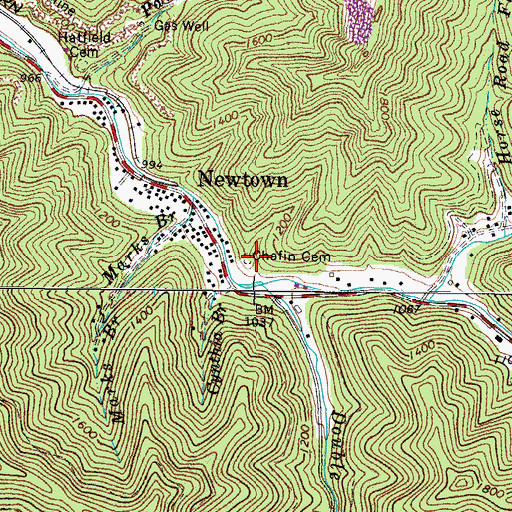 Topographic Map of Chafin Cemetery, WV