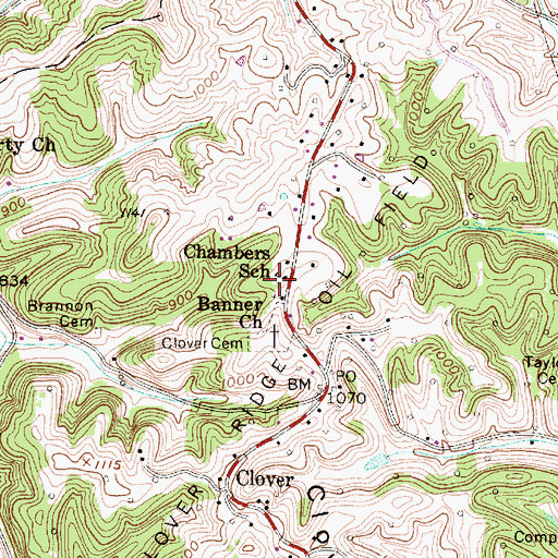 Topographic Map of Chambers School (historical), WV
