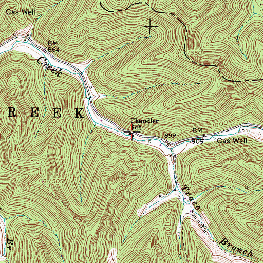 Topographic Map of Chandler School (historical), WV