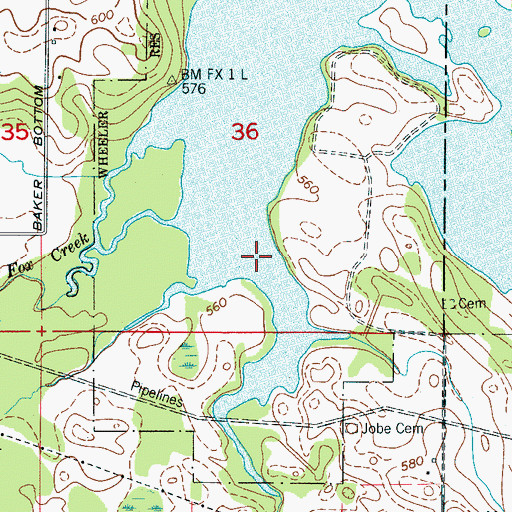 Topographic Map of Trinity Branch, AL