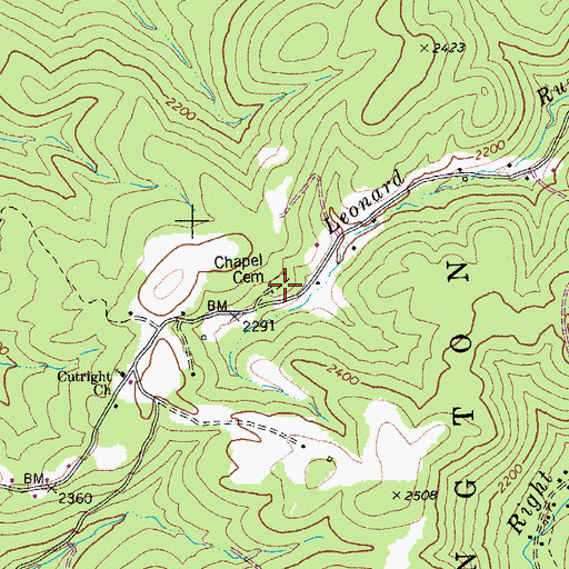 Topographic Map of Chapel Cemetery, WV