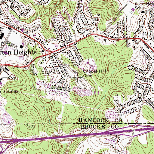 Topographic Map of Chapel Hill Cemetery, WV