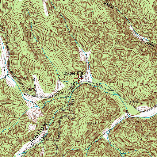 Topographic Map of Chapel Hill Church, WV