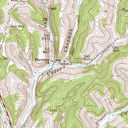 Topographic Map of Chapman Run, WV