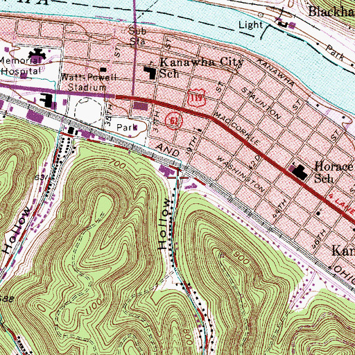 Topographic Map of Chappell Hollow, WV