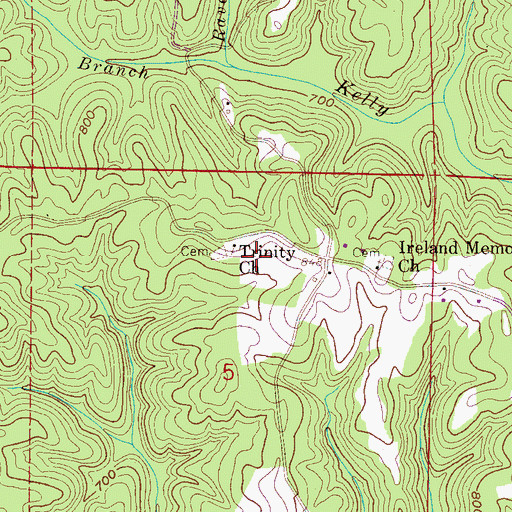 Topographic Map of Trinity Missionary Baptist Church, AL