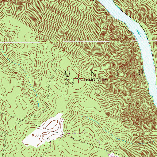 Topographic Map of Cheat View, WV