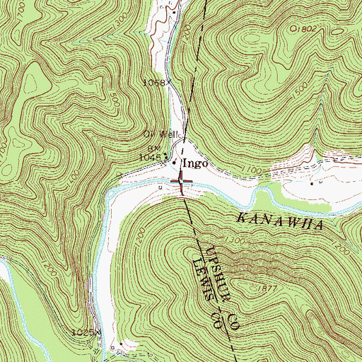 Topographic Map of Cherry Fork, WV