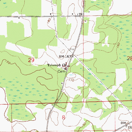 Topographic Map of Triumph Church, AL