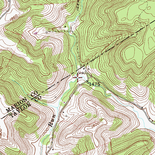 Topographic Map of Cherry Run, WV