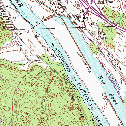 Topographic Map of Cherry Run, WV
