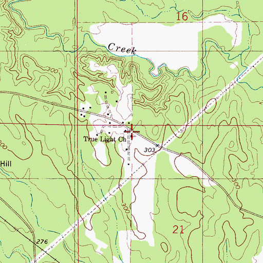 Topographic Map of True Light Church, AL