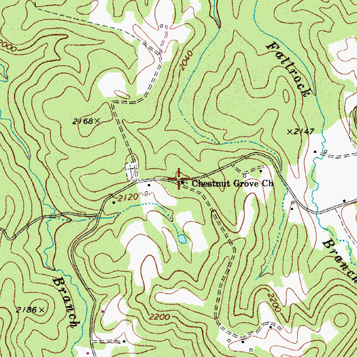 Topographic Map of Chestnut Grove Church, WV