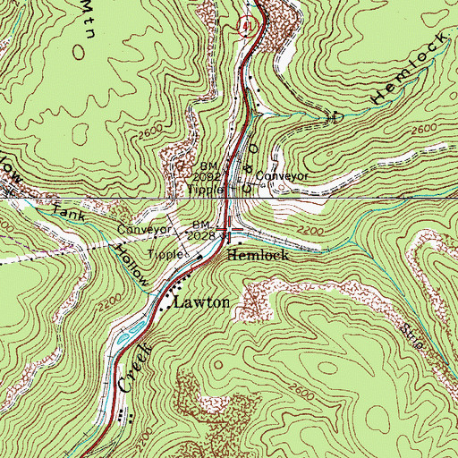 Topographic Map of Chestnut Knob Fork, WV
