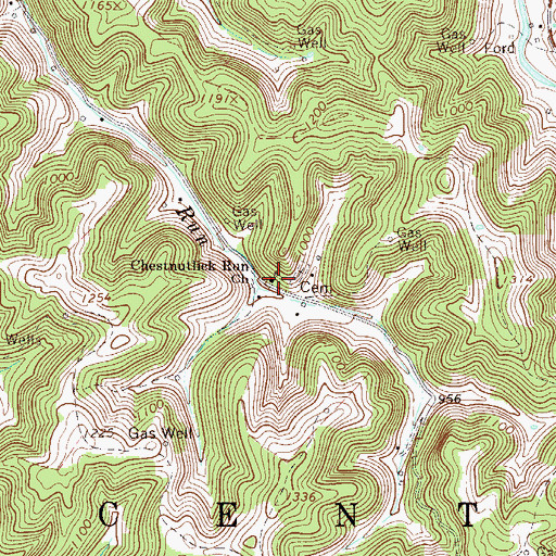 Topographic Map of Chestnutlick Run Church, WV