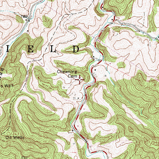 Topographic Map of Chewning Cemetery, WV