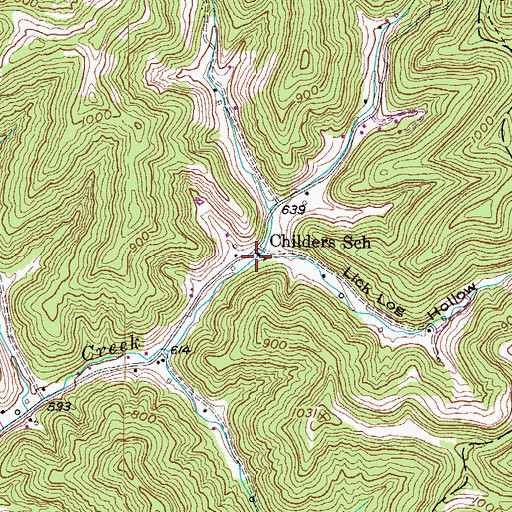 Topographic Map of Childers School (historical), WV
