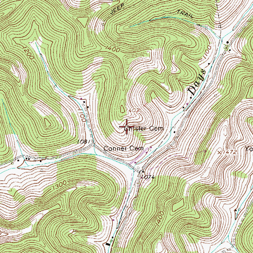 Topographic Map of Chisler Cemetery, WV