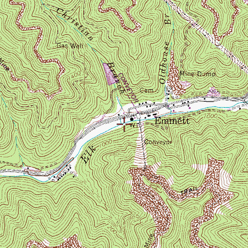 Topographic Map of Christian Branch, WV