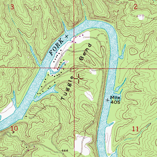 Topographic Map of Tuggle Bend, AL