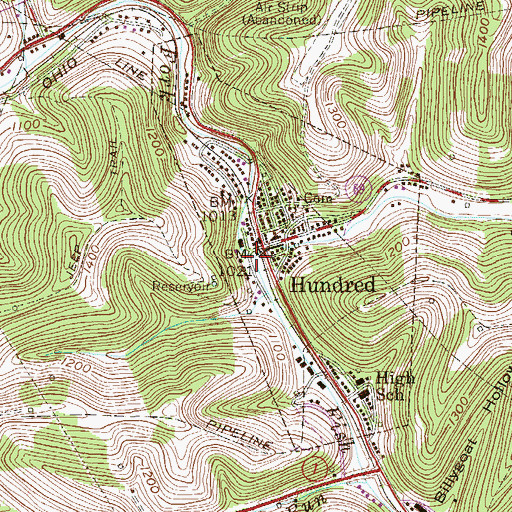 Topographic Map of Church Fork, WV