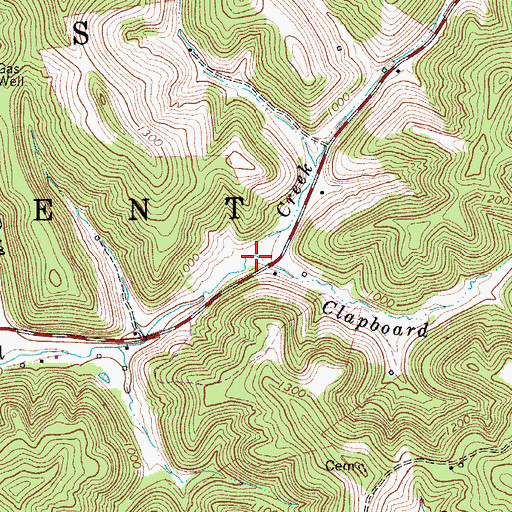 Topographic Map of Clapboard Run, WV