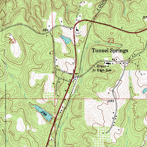 Topographic Map of Tunnel Springs, AL