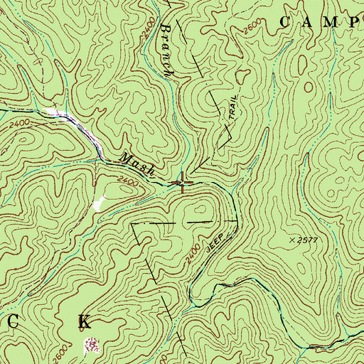 Topographic Map of Clark Branch, WV