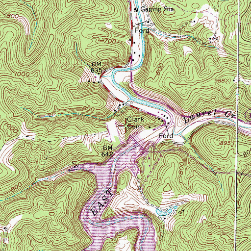Topographic Map of Clark Cemetery, WV