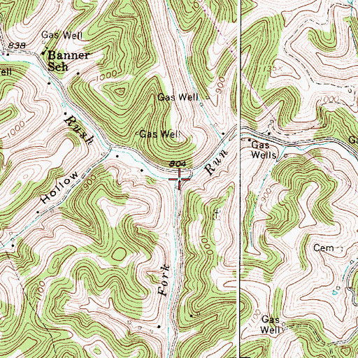 Topographic Map of Clarkson Fork, WV