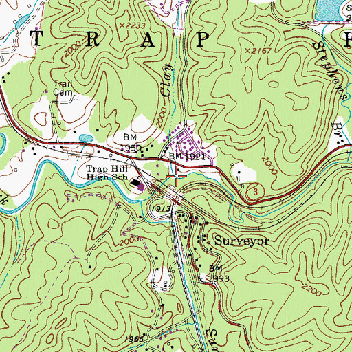 Topographic Map of Clay Branch, WV