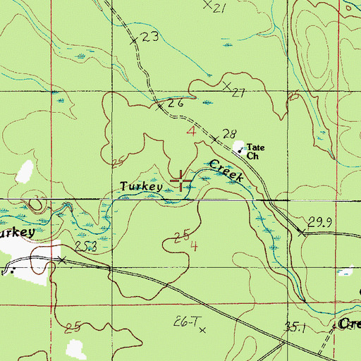 Topographic Map of Turkey Creek, AL