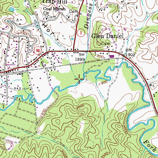 Topographic Map of Claypool Hollow, WV