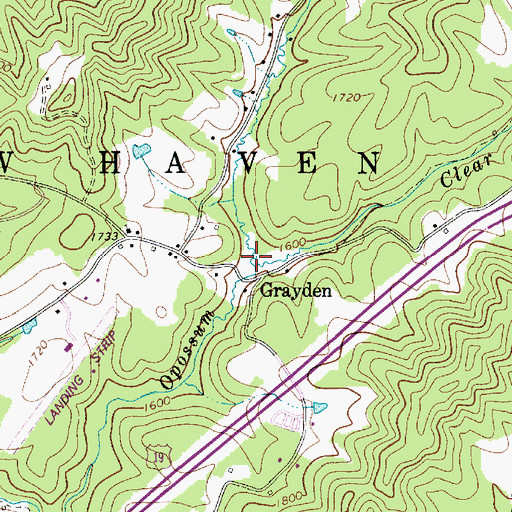 Topographic Map of Clear Creek, WV